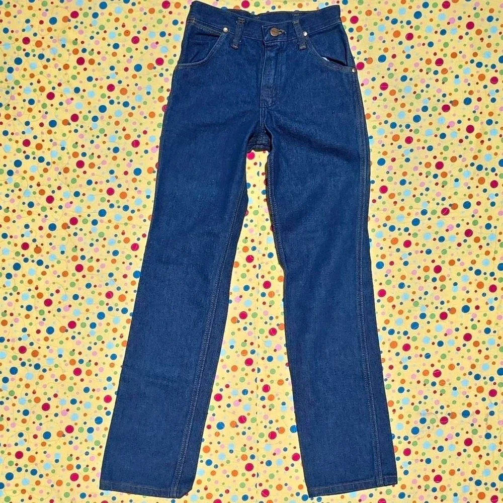 Wranglers Western Leather 26x30 100% Ring Spun Cotton '90s Denim Blue Jeans NWT